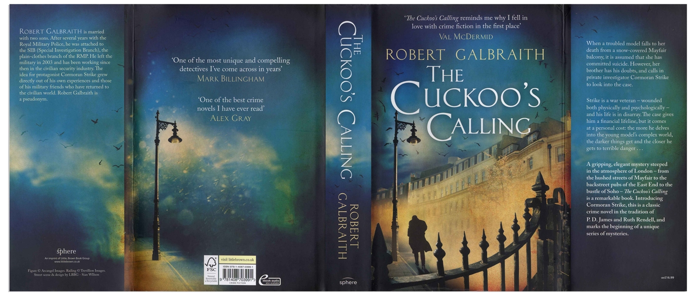 J.K. Rowling Signed First Edition, First Printing of ''The Cuckoo's Calling'' Written Under Her Pseudonym Robert Galbraith -- With Beckett Authentication